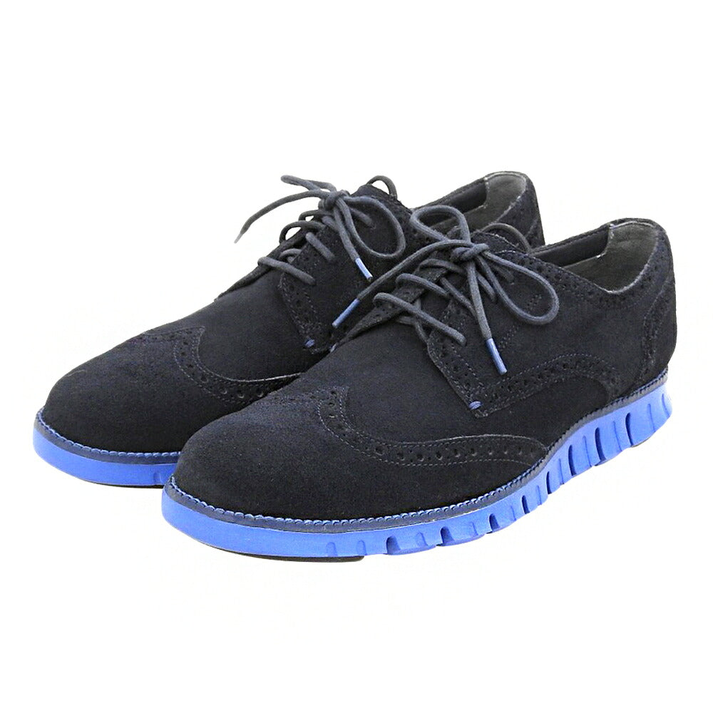 COLE HAAN ZeroGrand Wingtip Suede Sneakers Navy Size 10(US)