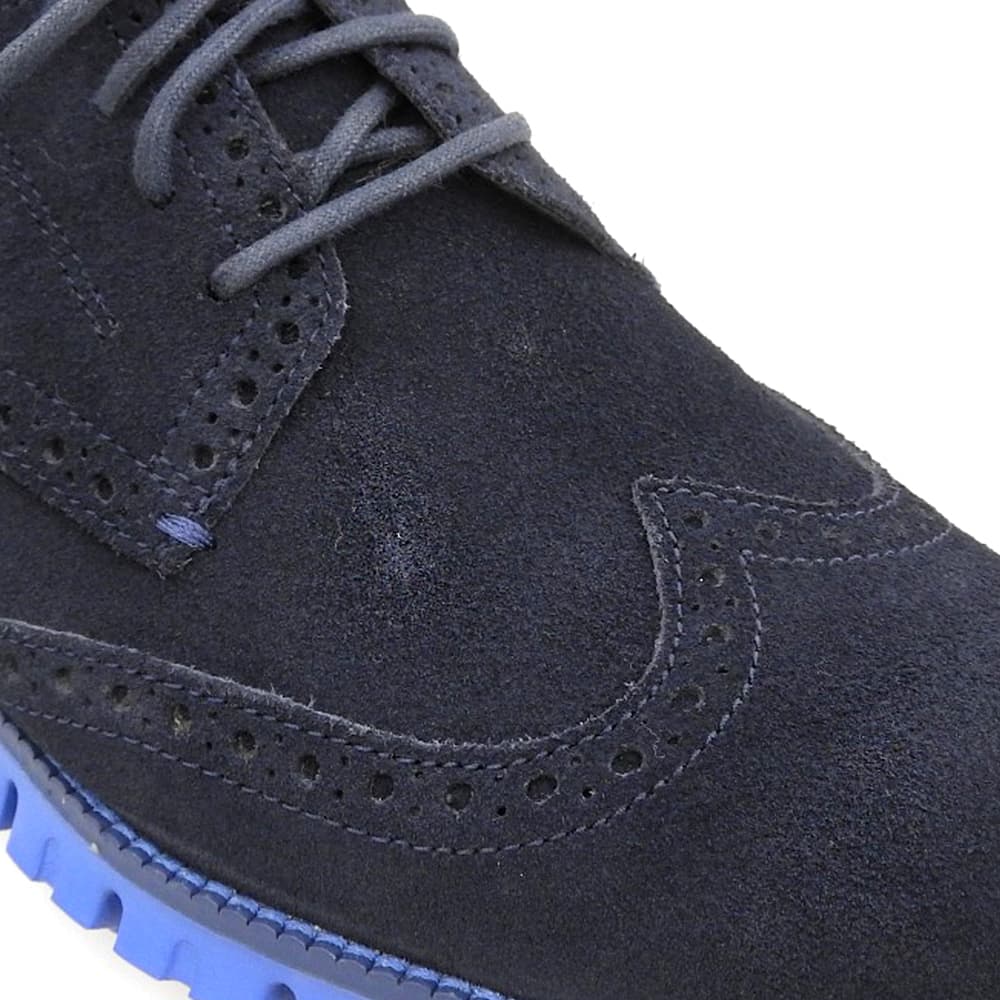 COLE HAAN ZeroGrand Wingtip Suede Sneakers Navy Size 10(US)