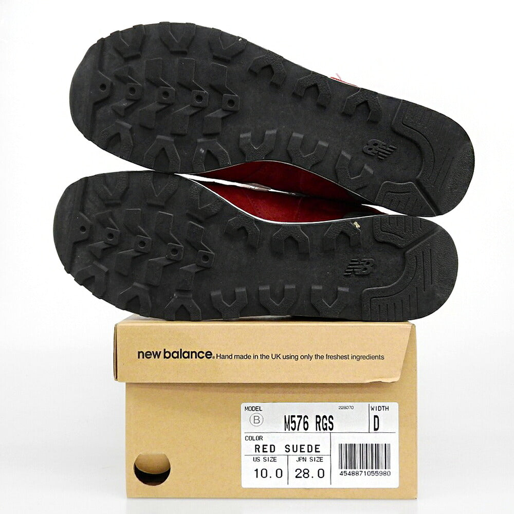 NEW BALANCE M576RGS UK Suede Sneakers Red Size 10D(US)