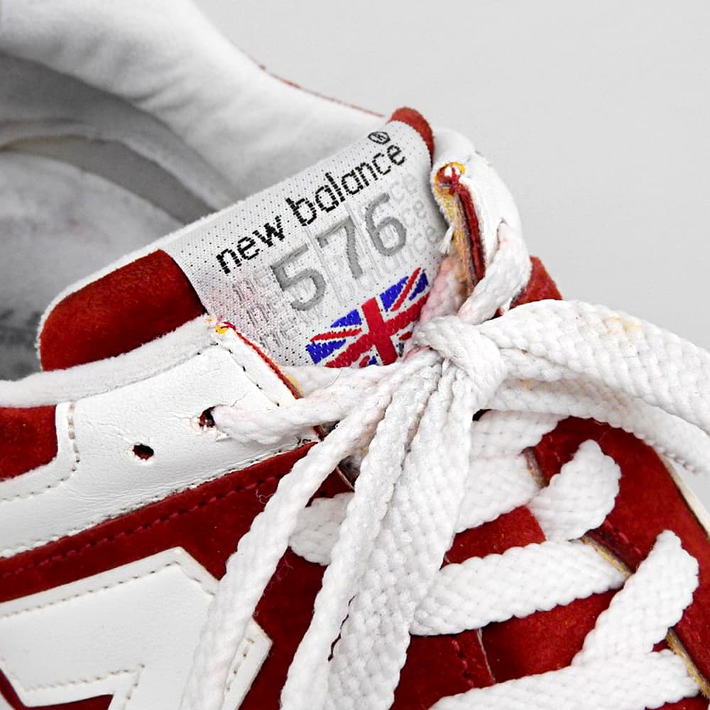 NEW BALANCE M576RGS UK Suede Sneakers Red Size 10D(US)