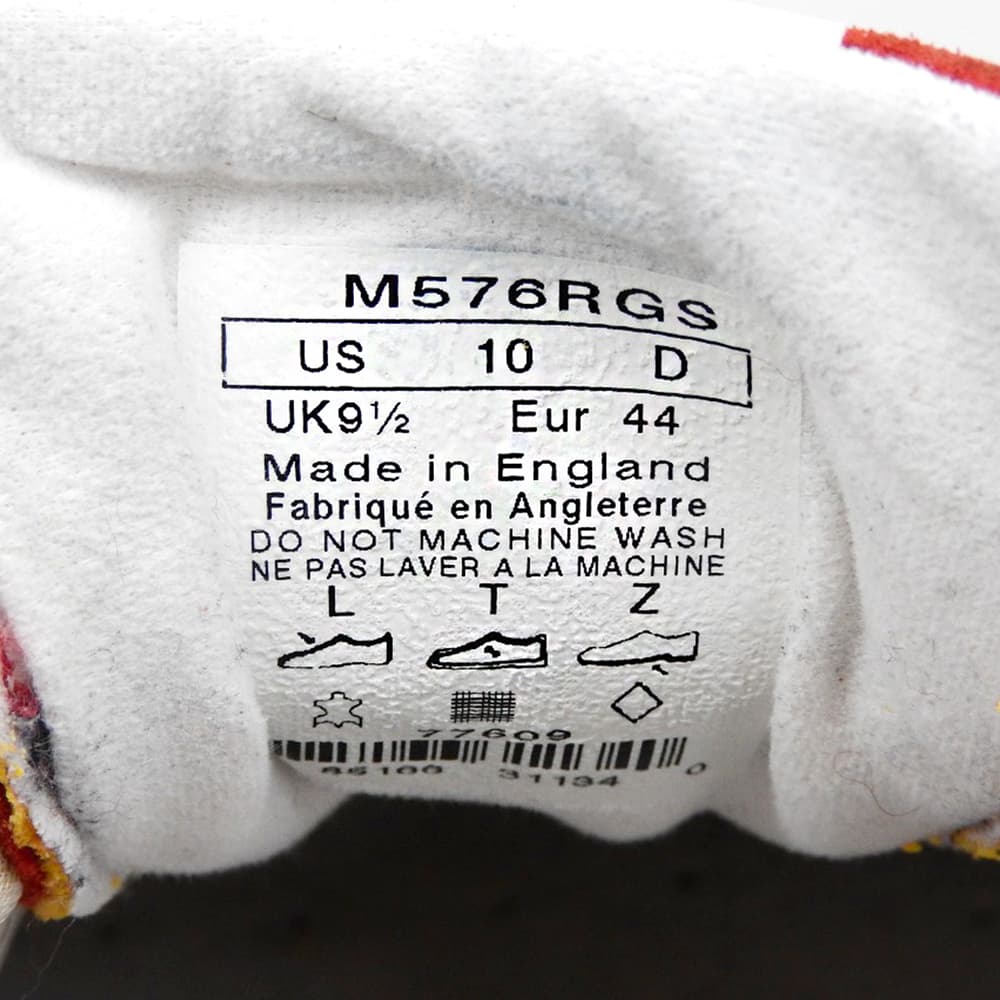 NEW BALANCE M576RGS UK Suede Sneakers Red Size 10D(US)