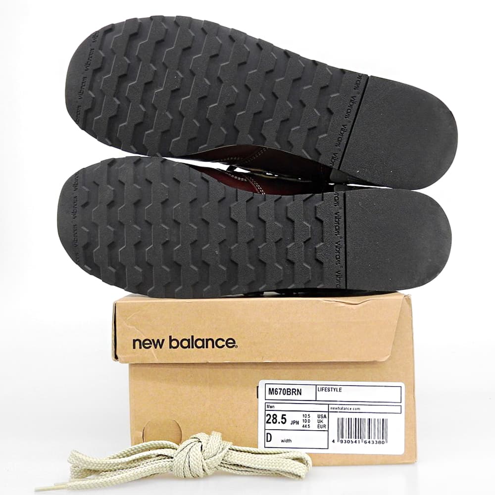 NEW BALANCE M670BRN UK Leather Sneakers Brown Size 10