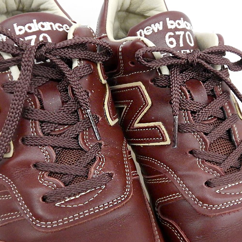 NEW BALANCE M670BRN UK Leather Sneakers Brown Size 10