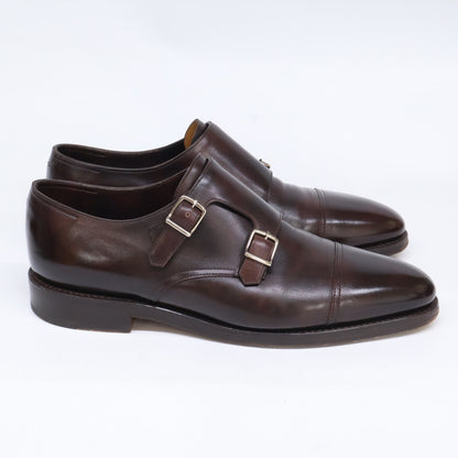 JOHNLOBB William Leather Double Monk Shoes Brown Size UK 9