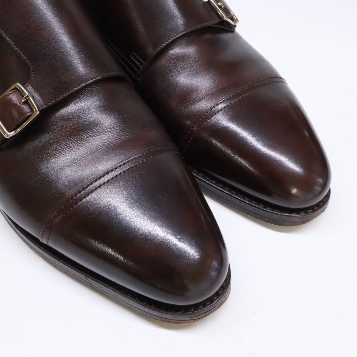 JOHNLOBB William Leather Double Monk Shoes Brown Size UK 9