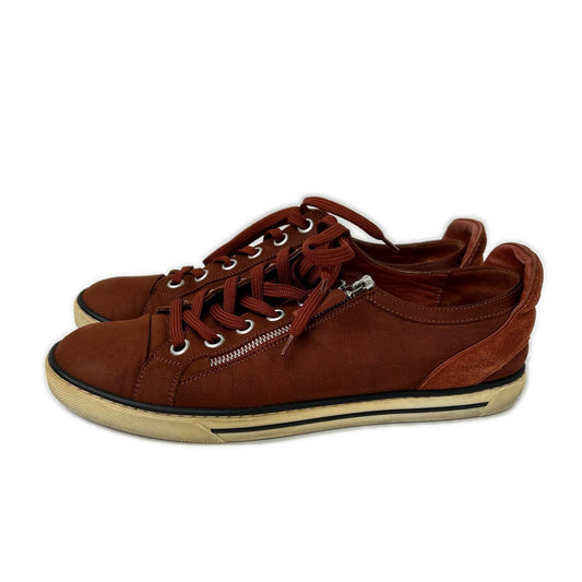 LOUIS VUITTON Damier Side-Zip Low-Cut Sneakers Red Size 6