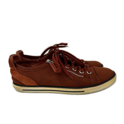LOUIS VUITTON Damier Side-Zip Low-Cut Sneakers Red Size 6