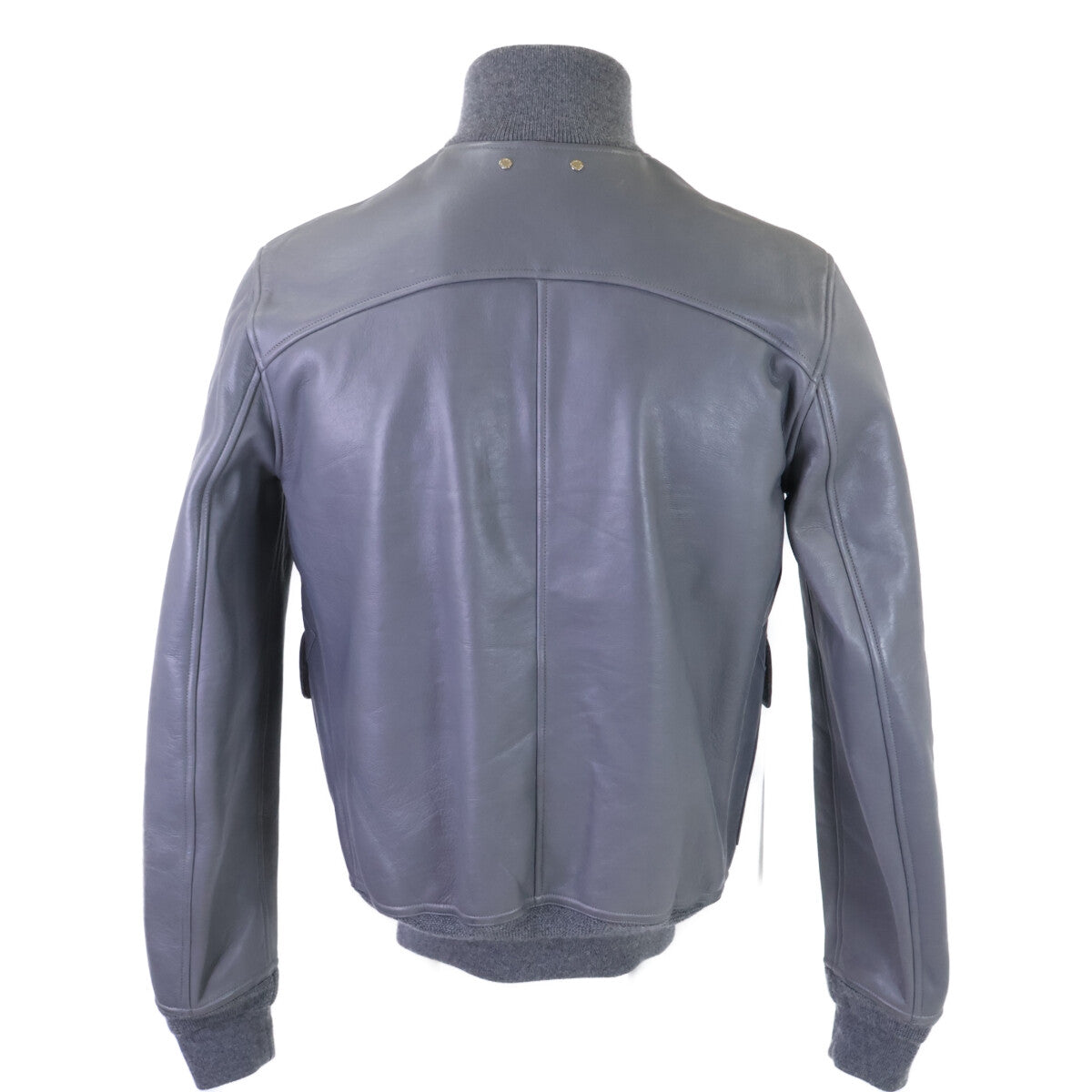 LOUIS VUITTON Reversible Leather Jacket Gray Size 46