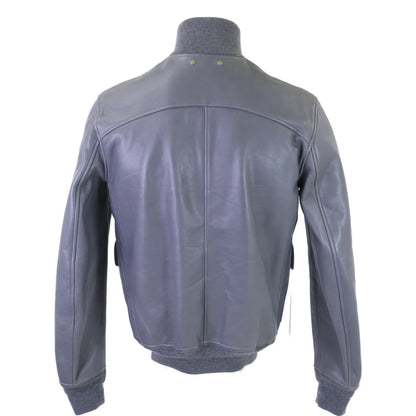 LOUIS VUITTON Reversible Leather Jacket Gray Size 46
