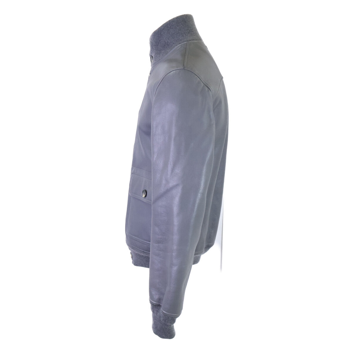 LOUIS VUITTON Reversible Leather Jacket Gray Size 46