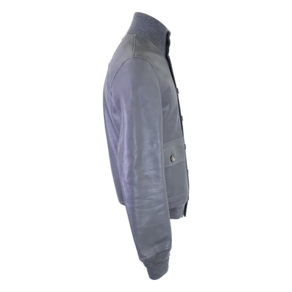 LOUIS VUITTON Reversible Leather Jacket Gray Size 46