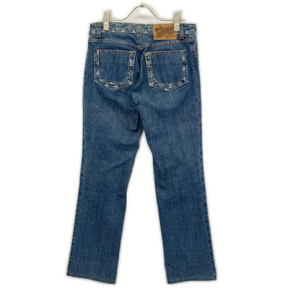 LOUIS VUITTON 07 Monogram Leather Patch Denim Size 46