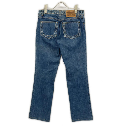 LOUIS VUITTON 07 Monogram Leather Patch Denim Size 46