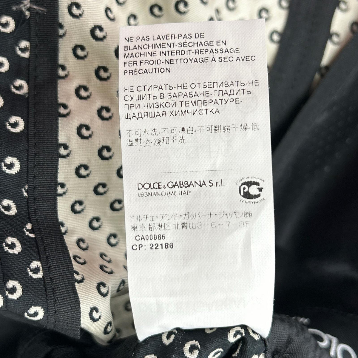 DOLCE&GABBANA G2IN2T Dot Pattern Blazer Black Size 46