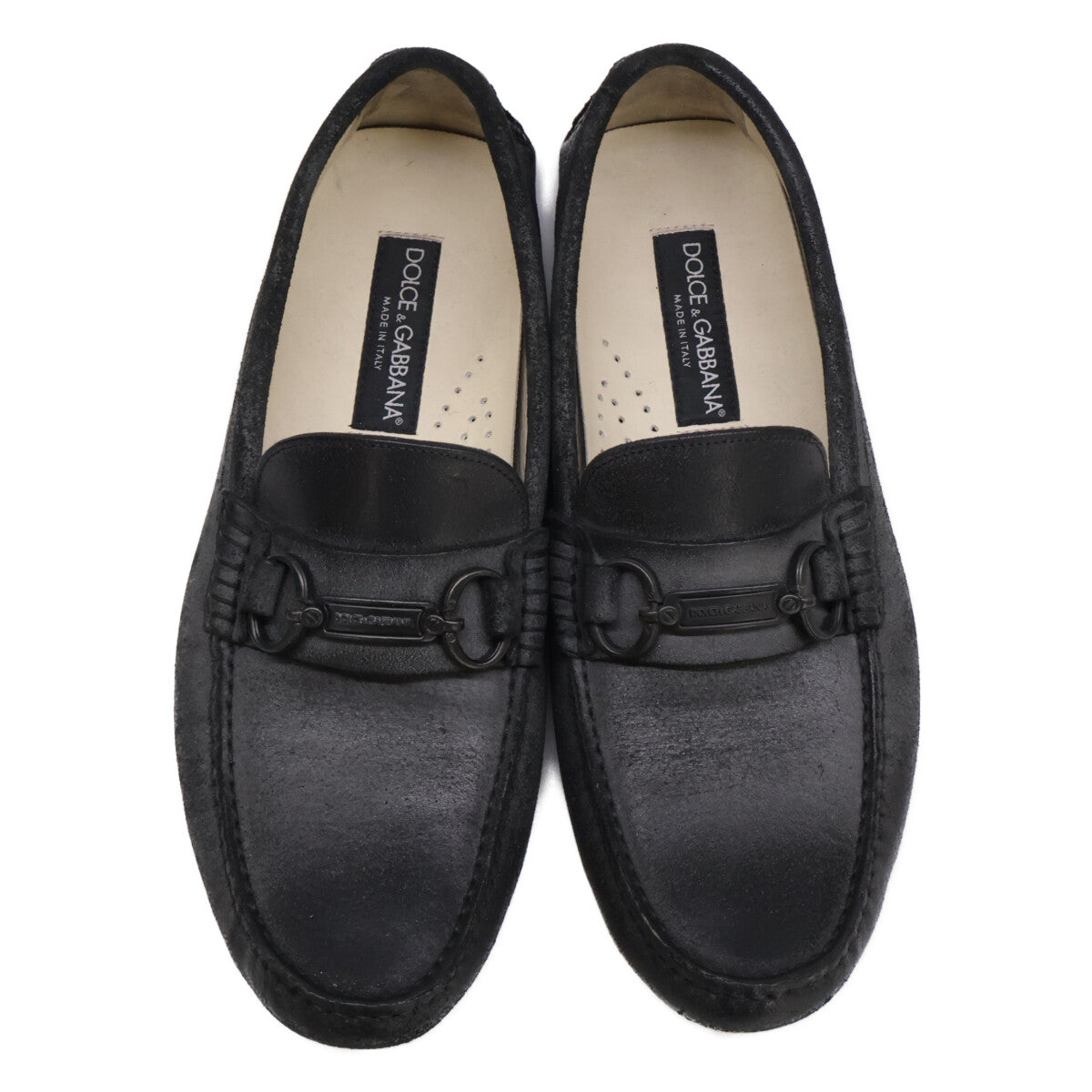 DOLCE&GABBANA CA5601 Leather Driving Shoes Black Sneakers Size 7