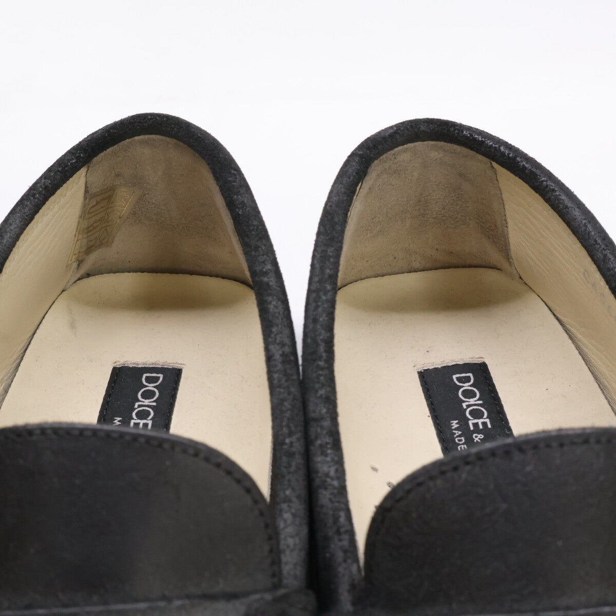 DOLCE&GABBANA CA5601 Leather Driving Shoes Black Sneakers Size 7