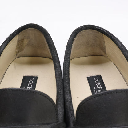 DOLCE&GABBANA CA5601 Leather Driving Shoes Black Sneakers Size 7