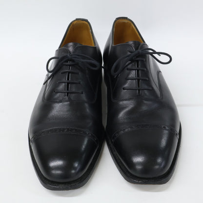 GRENSON 22377 Black Punched Cap Toe Leather Shoes Size 7.5F
