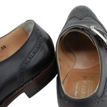 SCOTCH GRAIN Wingtip Single Monk Shoes Black Sneakers Size 25