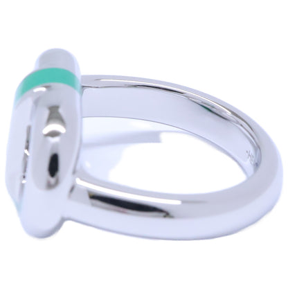 HERMES Green/Silver Hermes Sur Mer Ring Size JP 14