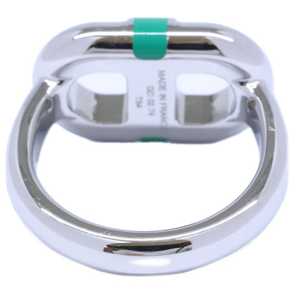 HERMES Green/Silver Hermes Sur Mer Ring Size JP 14