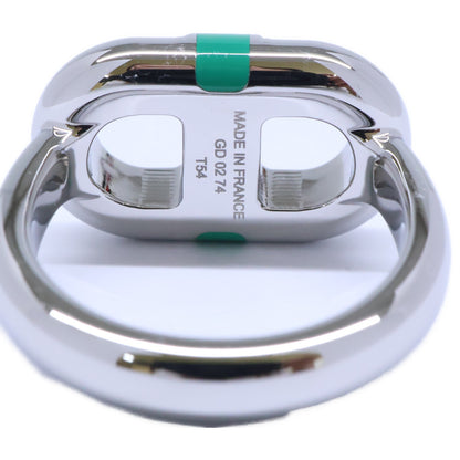 HERMES Green/Silver Hermes Sur Mer Ring Size JP 14