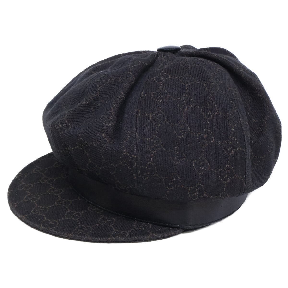 GUCCI 102668 GG Jacquard Casquette Hat Dark Brown Size XL
