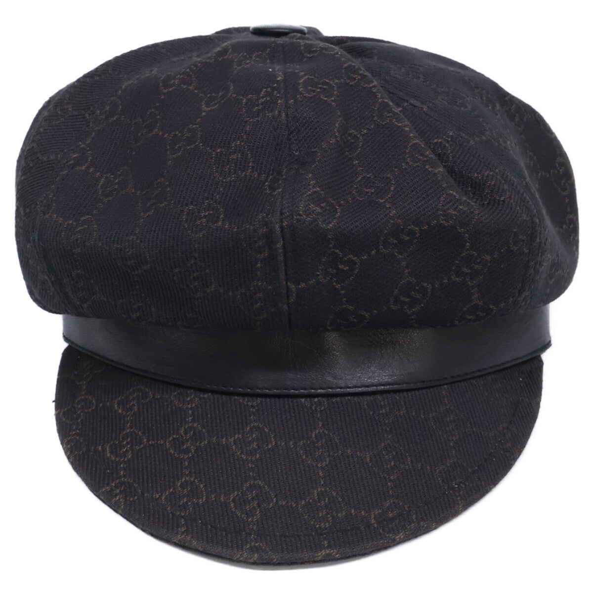 GUCCI 102668 GG Jacquard Casquette Hat Dark Brown Size XL