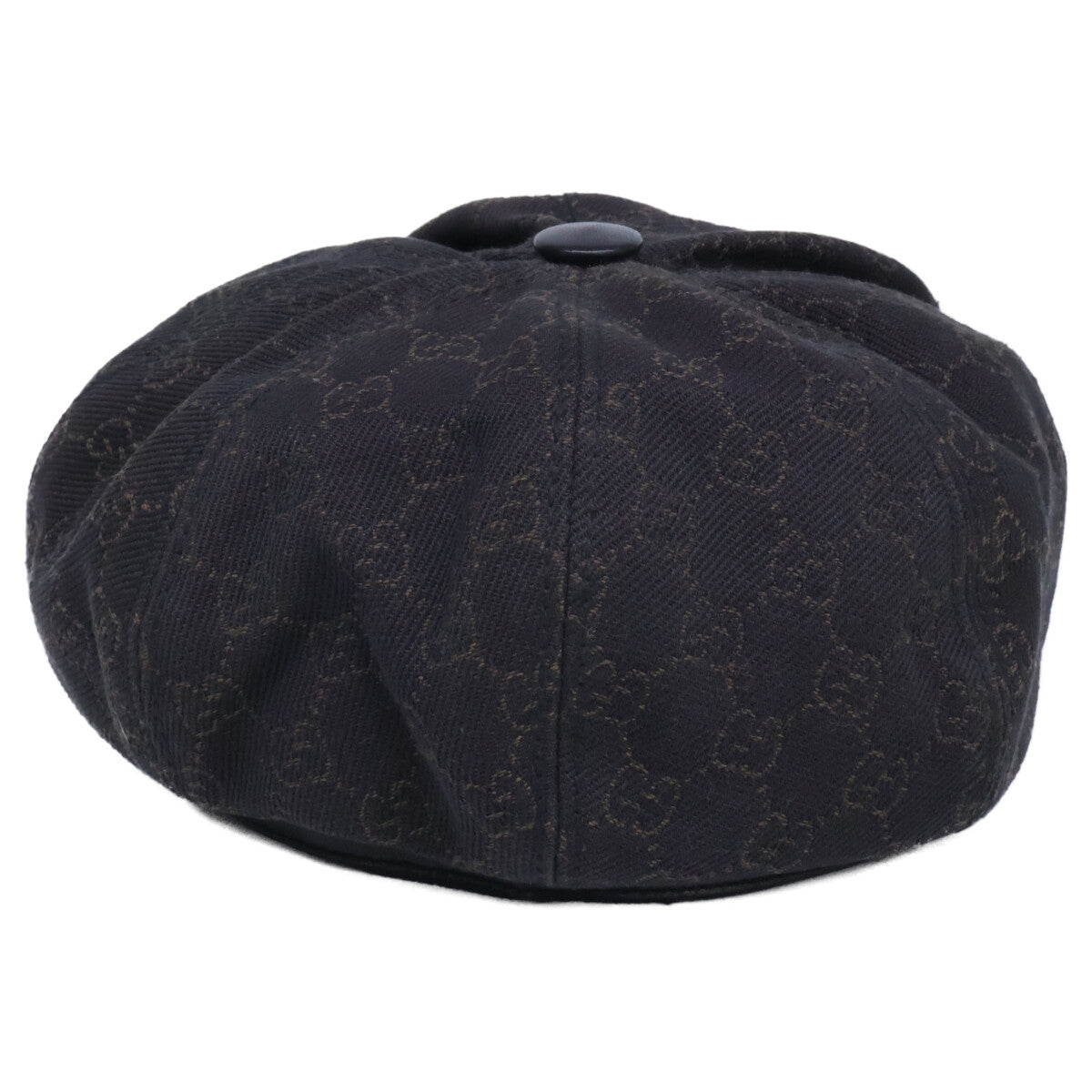 GUCCI 102668 GG Jacquard Casquette Hat Dark Brown Size XL