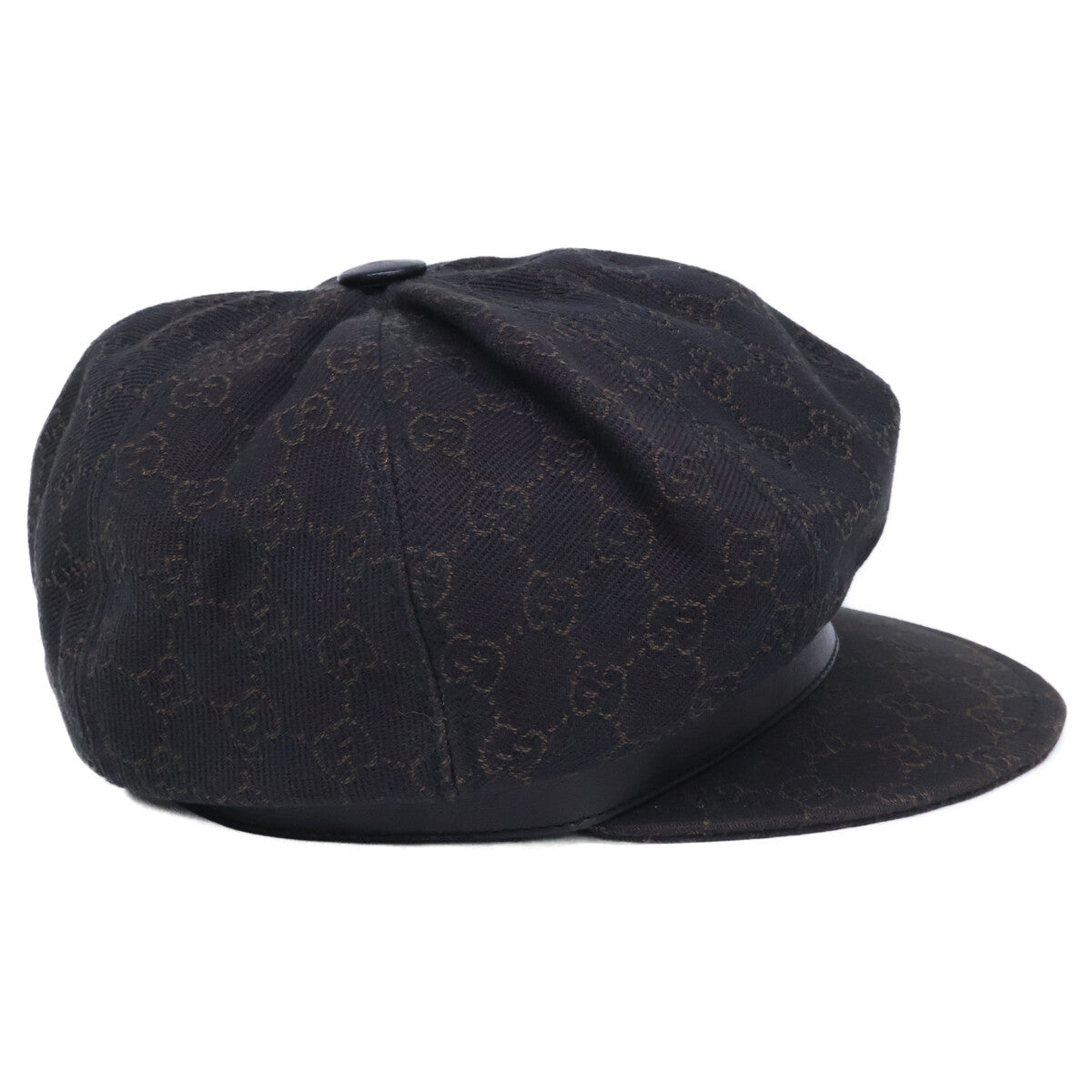 GUCCI 102668 GG Jacquard Casquette Hat Dark Brown Size XL