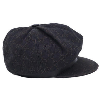 GUCCI 102668 GG Jacquard Casquette Hat Dark Brown Size XL