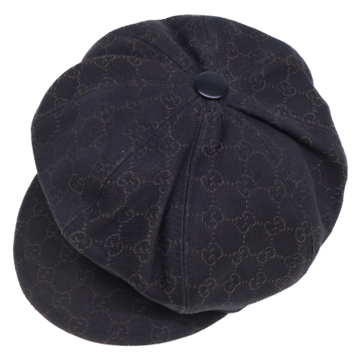 GUCCI 102668 GG Jacquard Casquette Hat Dark Brown Size XL