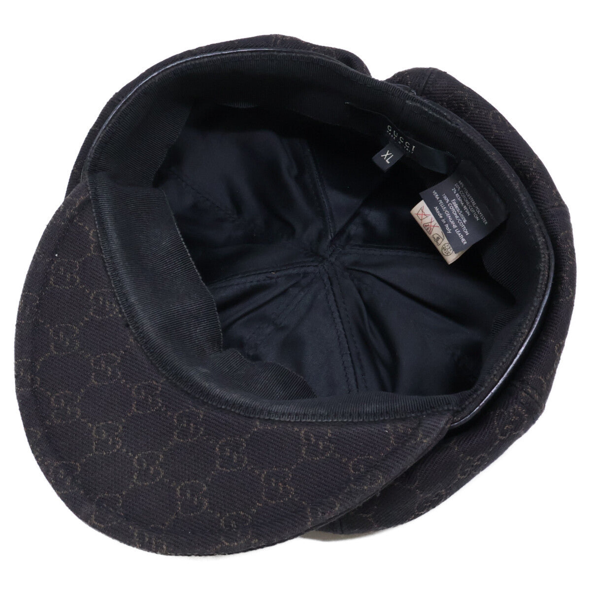 GUCCI 102668 GG Jacquard Casquette Hat Dark Brown Size XL