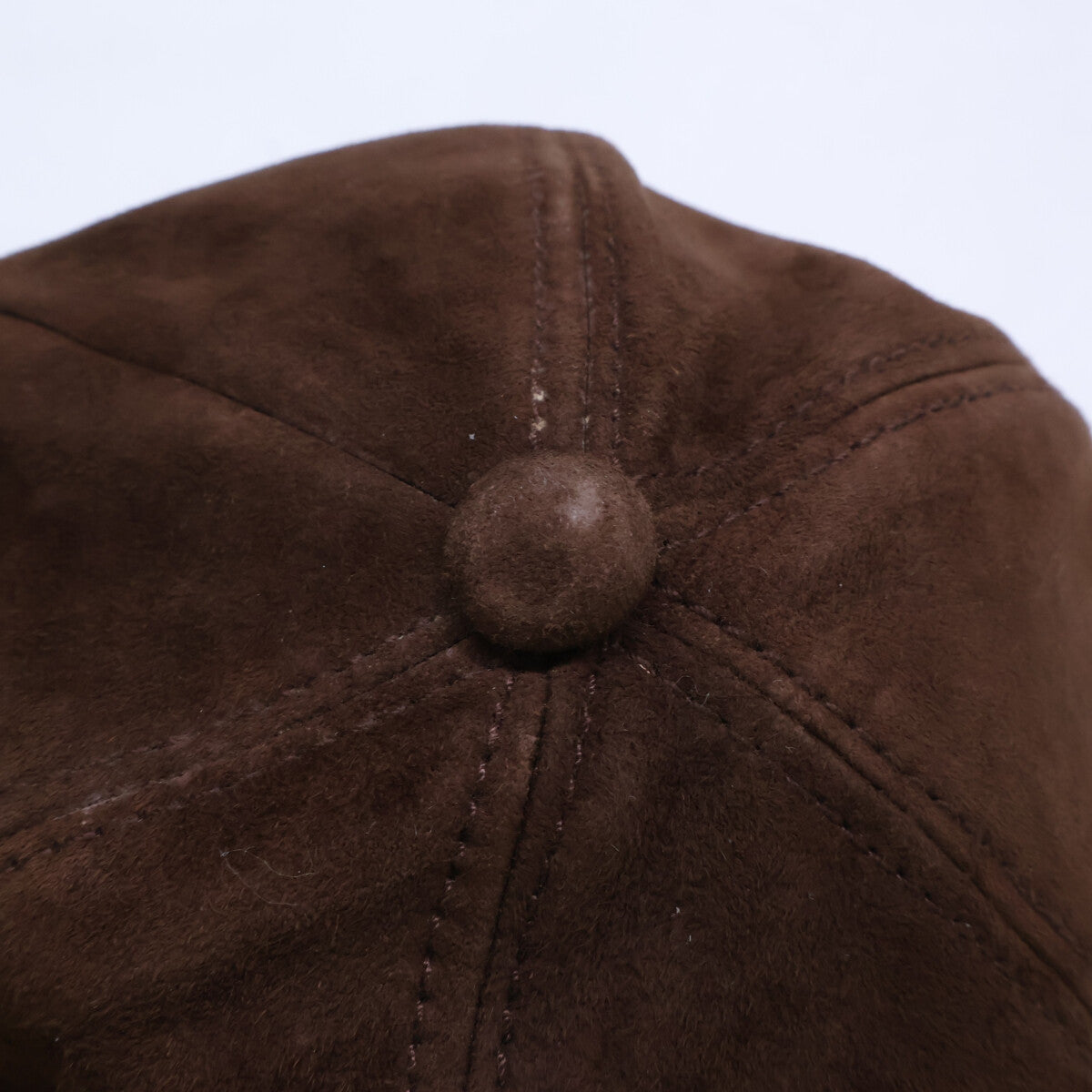 GUCCI Suede GG Embossed Leather Cap Dark Brown Size XL