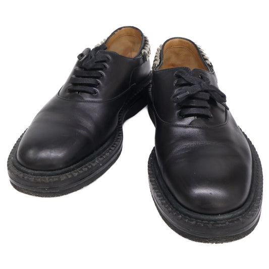 CHRISTIAN LOUBOUTIN Chain Leather Shoes Black Sneakers Size EU 42