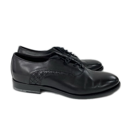 BOTTEGA VENETA Leather Intrecciato Shoes Black Sneakers Size 42.5