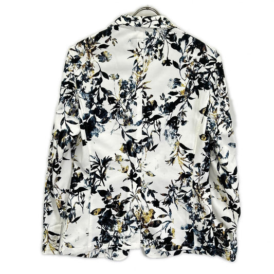 TORNADO MART White Flower Print Polyester Jacket