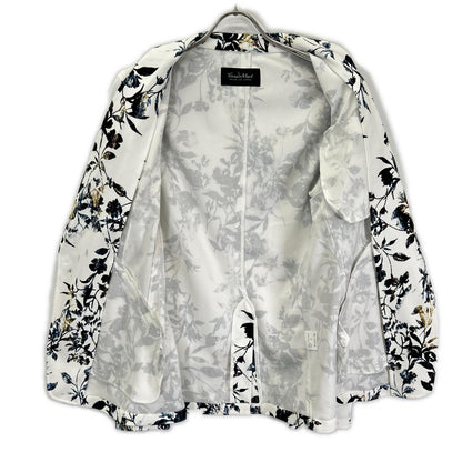 TORNADO MART White Flower Print Polyester Jacket