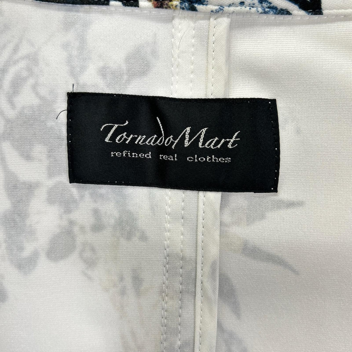 TORNADO MART White Flower Print Polyester Jacket