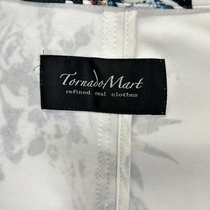 TORNADO MART White Flower Print Polyester Jacket