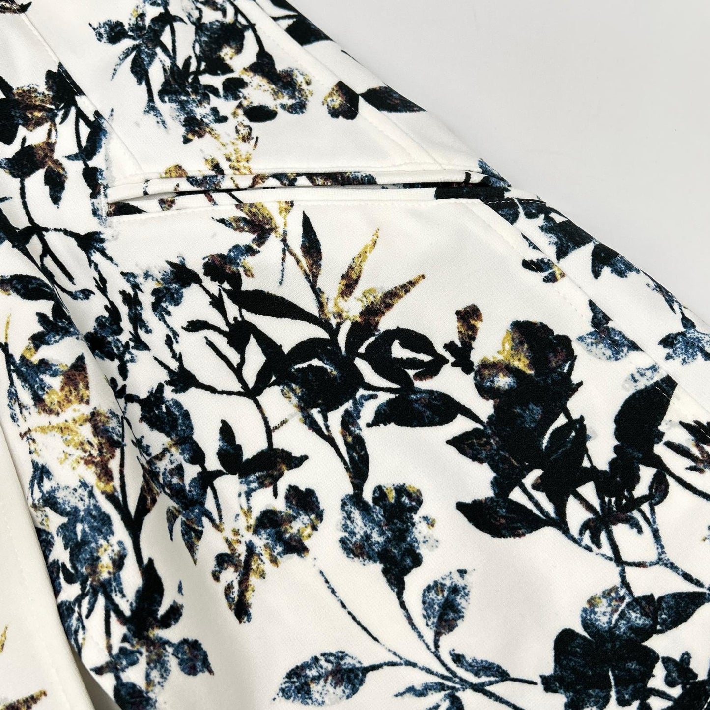 TORNADO MART White Flower Print Polyester Jacket