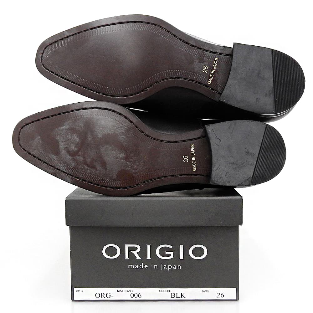ORIGIO ORG-006 Cap Toe Leather Shoes Black Size 26