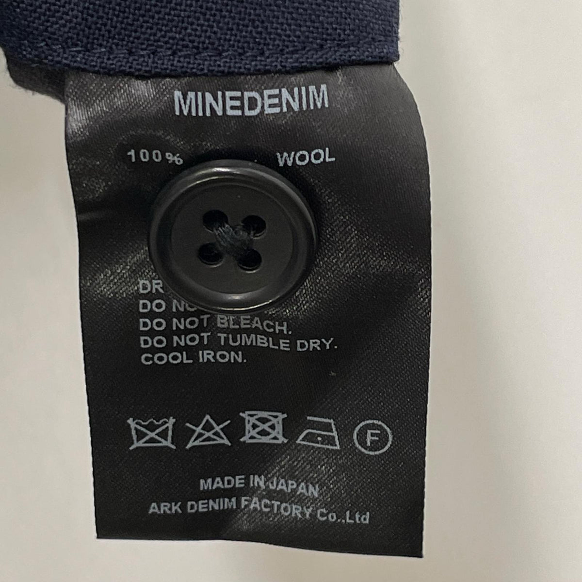 MINEDENIM Wool One-Tuck Slacks Navy Jeans Size 50