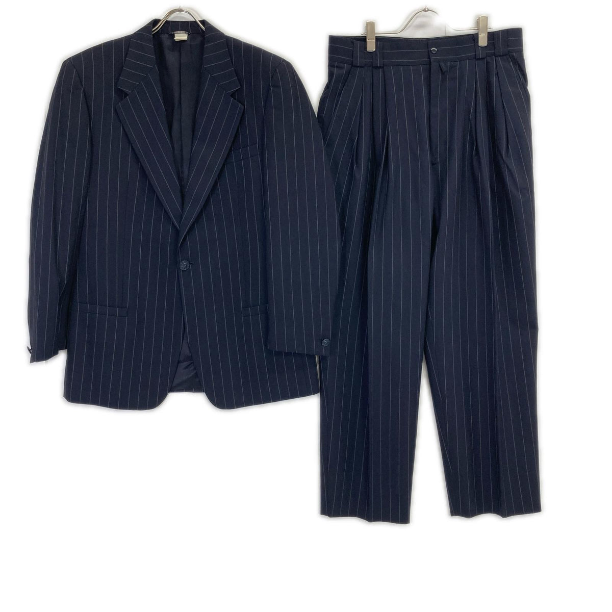 GIANNIVERSACE Navy Stripe Wool Suit Jacket Size 52