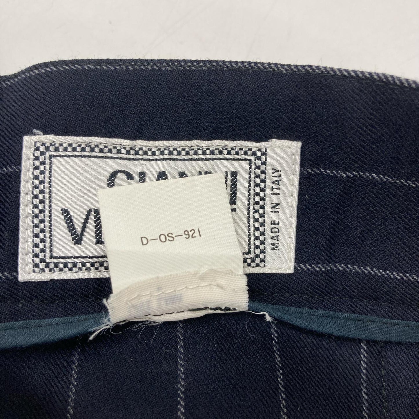 GIANNIVERSACE Navy Stripe Wool Suit Jacket Size 52