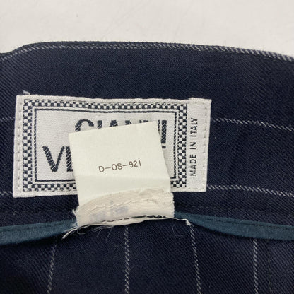 GIANNIVERSACE Navy Stripe Wool Suit Jacket Size 52