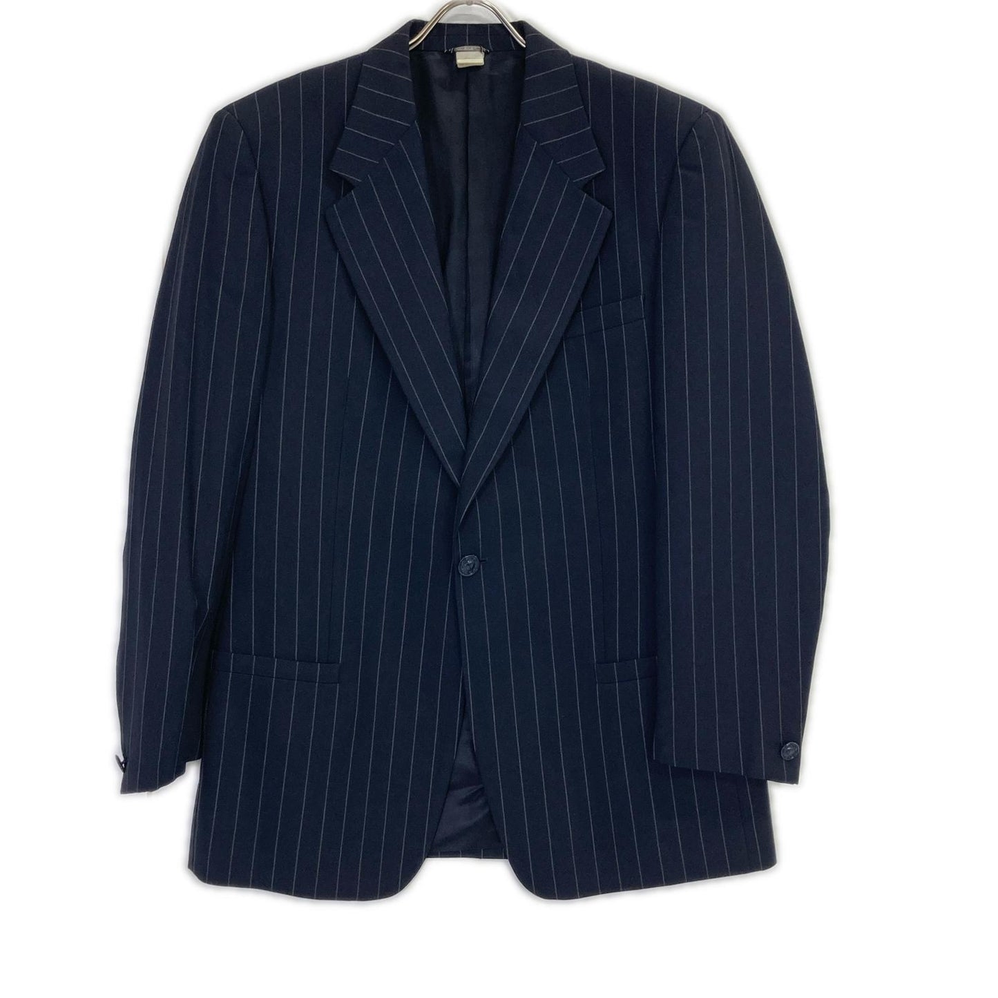GIANNIVERSACE Navy Stripe Wool Suit Jacket Size 52