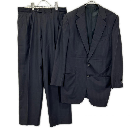 Ermenegildo Zegna Couture Black Stripe Suit Jacket Size 52L