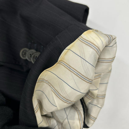 Ermenegildo Zegna Couture Black Stripe Suit Jacket Size 52L