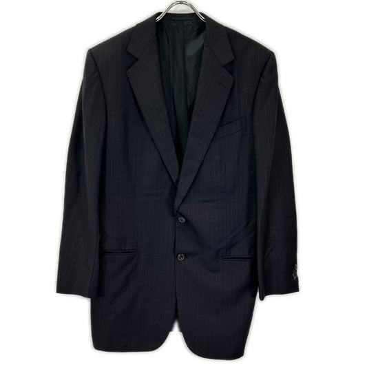 Ermenegildo Zegna Couture Black Stripe Suit Jacket Size 52L